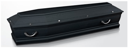 cercueil en bois massif noir